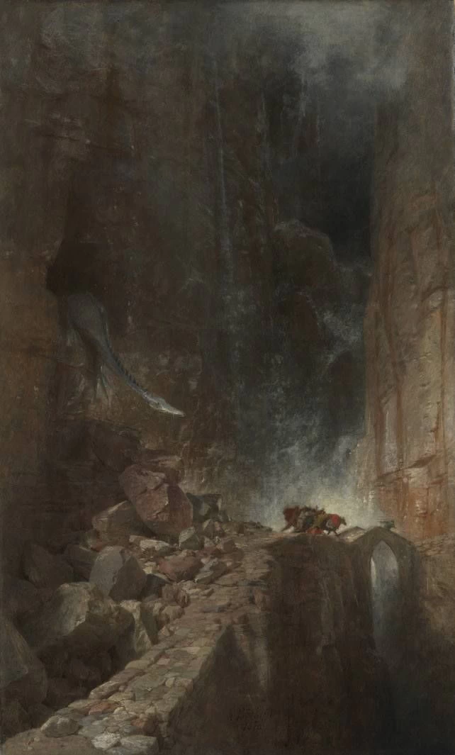 Draghi in una gola rocciosa (1870) - Collezione Schack, Monaco di Baviera